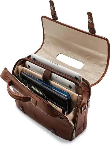 SAMSONITE CLASSIC LEATHER FLAPOVER BRIEFCASE