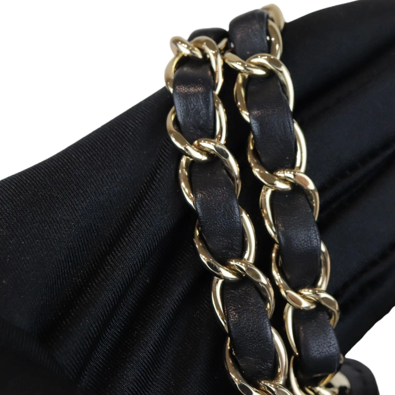 Sand By The Sea Flap Medium Lambskin PVC Black GHW