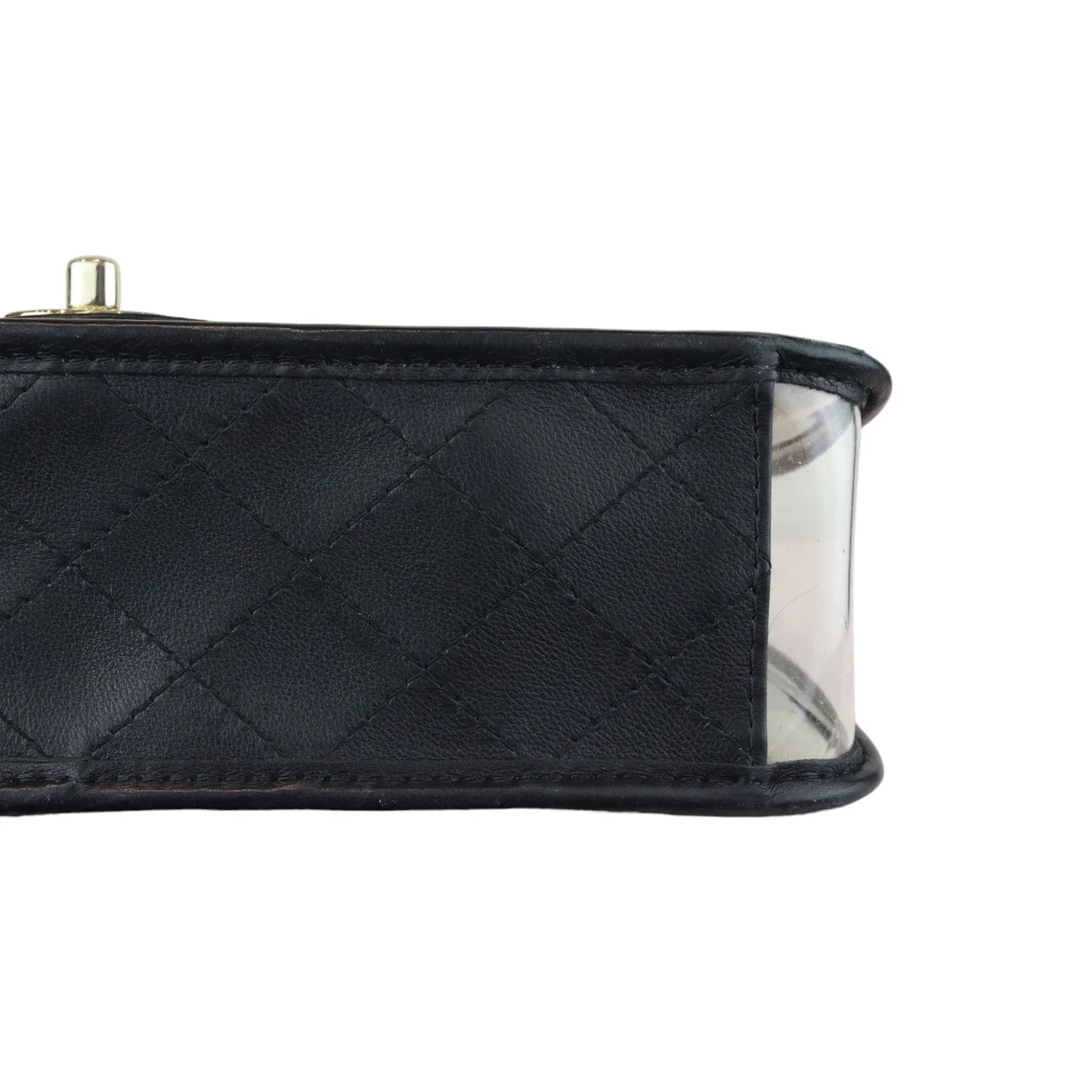 Sand By The Sea Flap Medium Lambskin PVC Black GHW