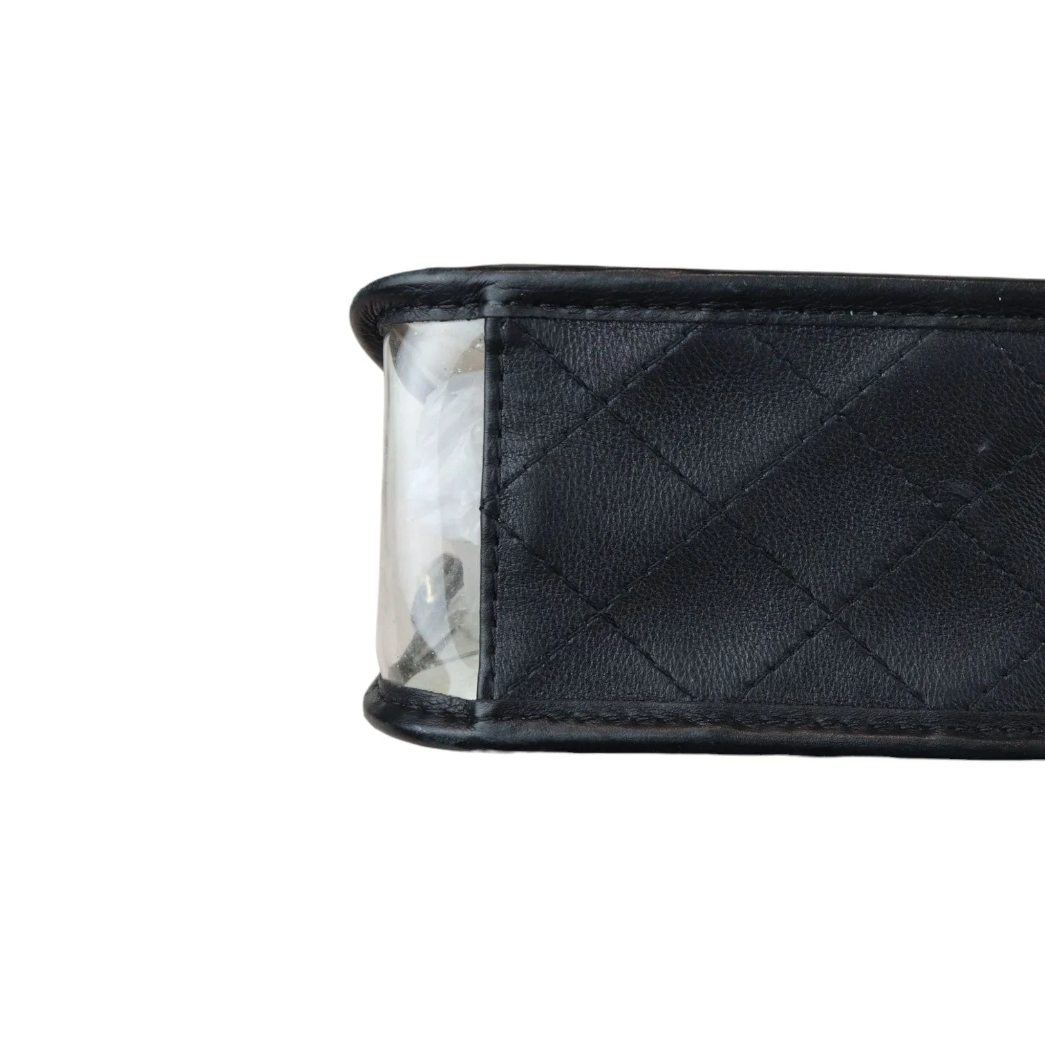 Sand By The Sea Flap Medium Lambskin PVC Black GHW