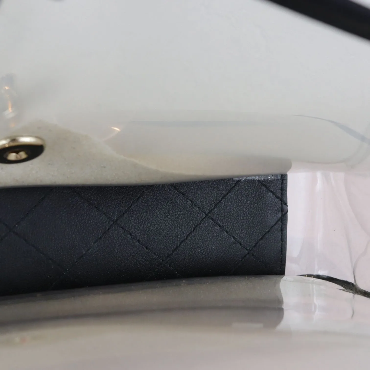 Sand By The Sea Flap Medium Lambskin PVC Black GHW