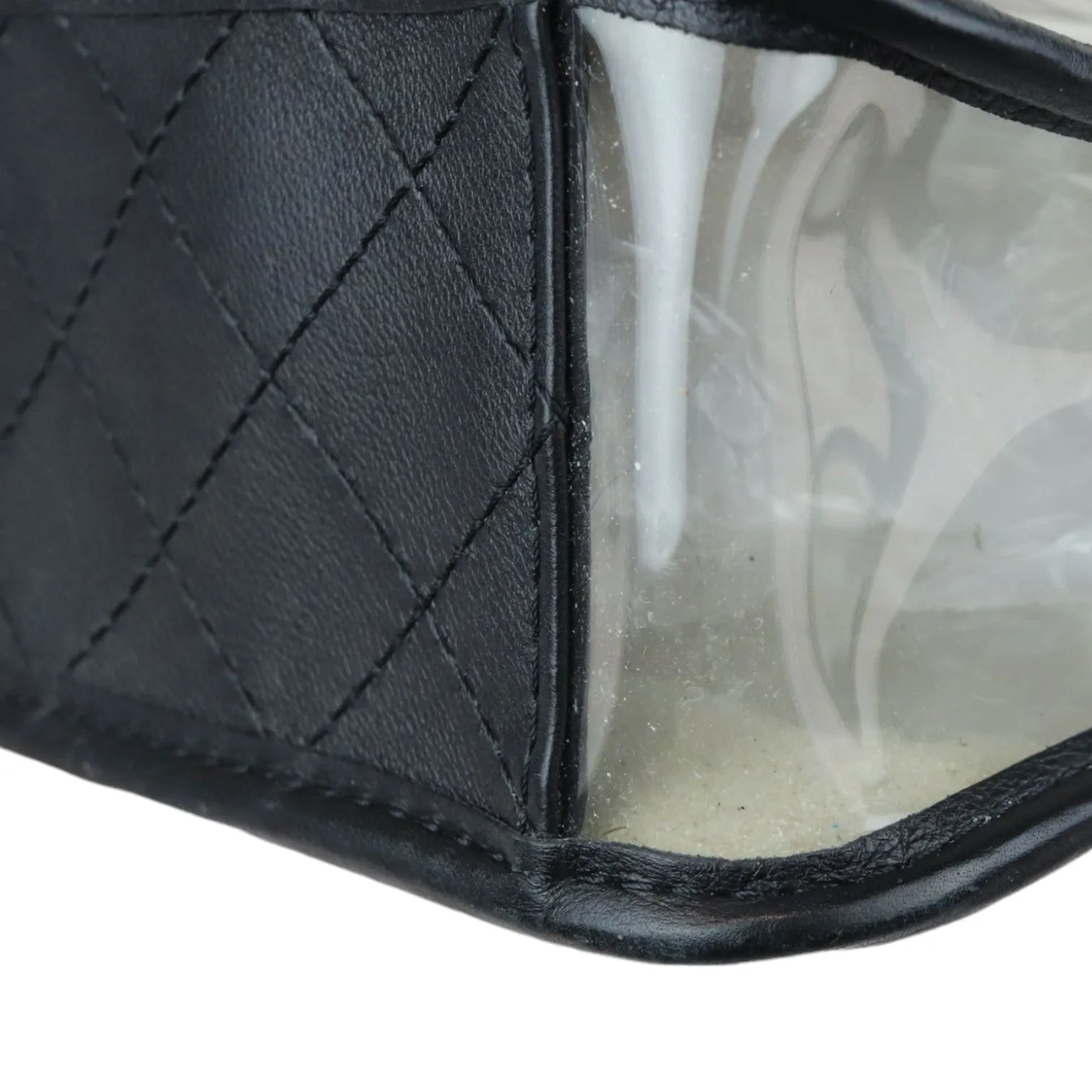 Sand By The Sea Flap Medium Lambskin PVC Black GHW
