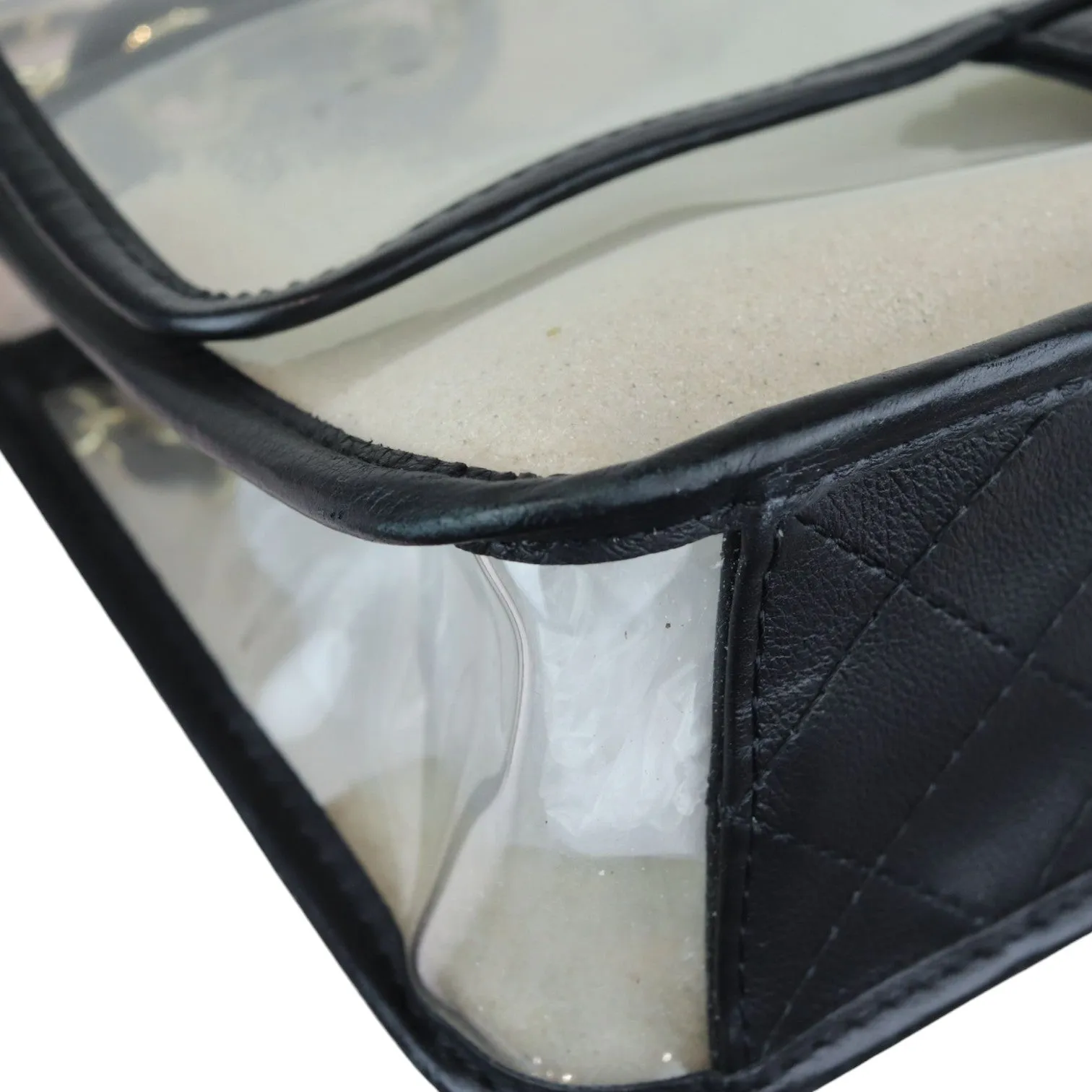 Sand By The Sea Flap Medium Lambskin PVC Black GHW