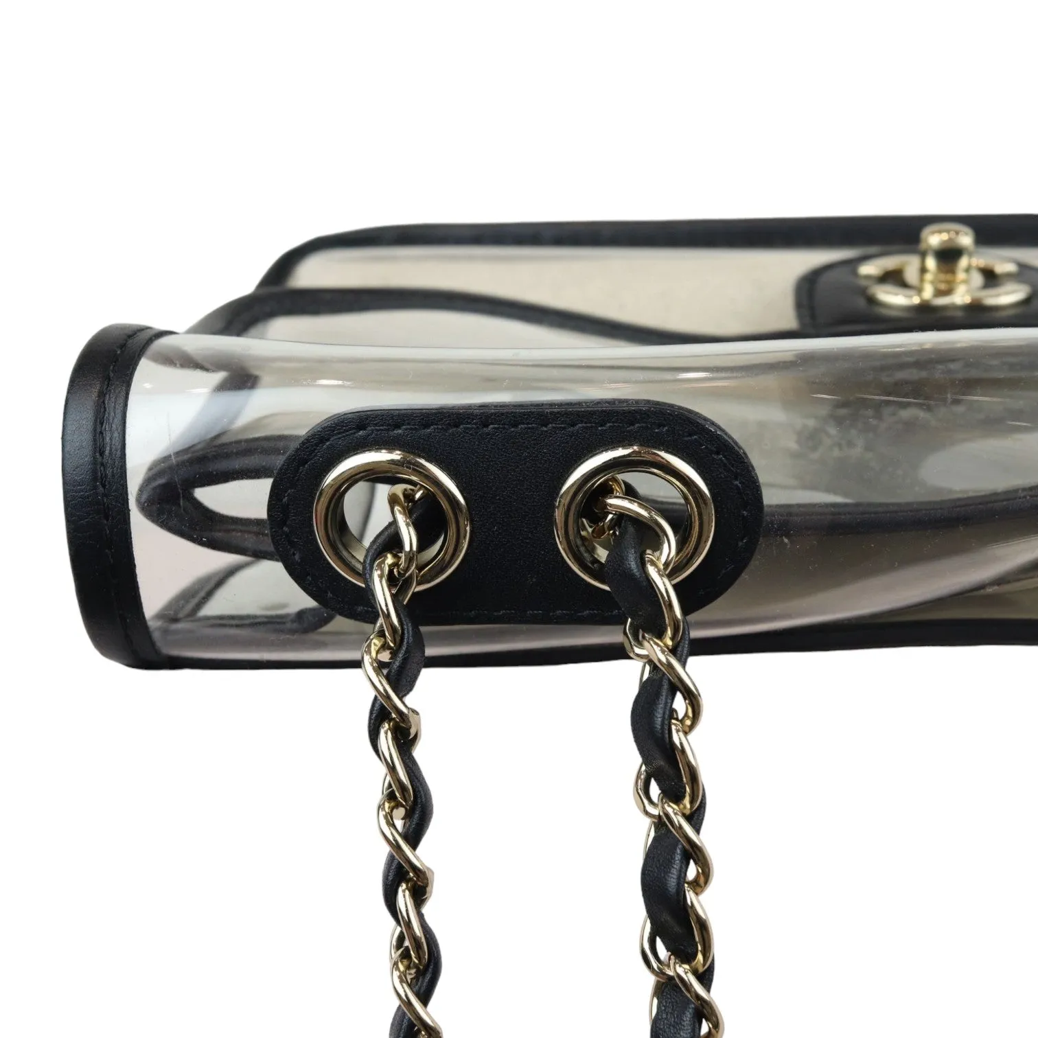 Sand By The Sea Flap Medium Lambskin PVC Black GHW