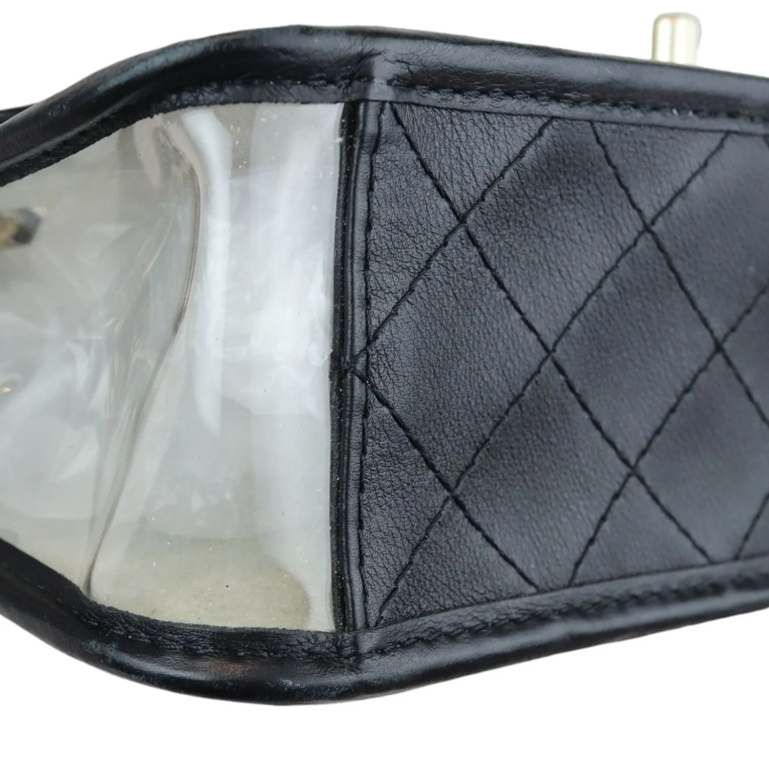 Sand By The Sea Flap Medium Lambskin PVC Black GHW