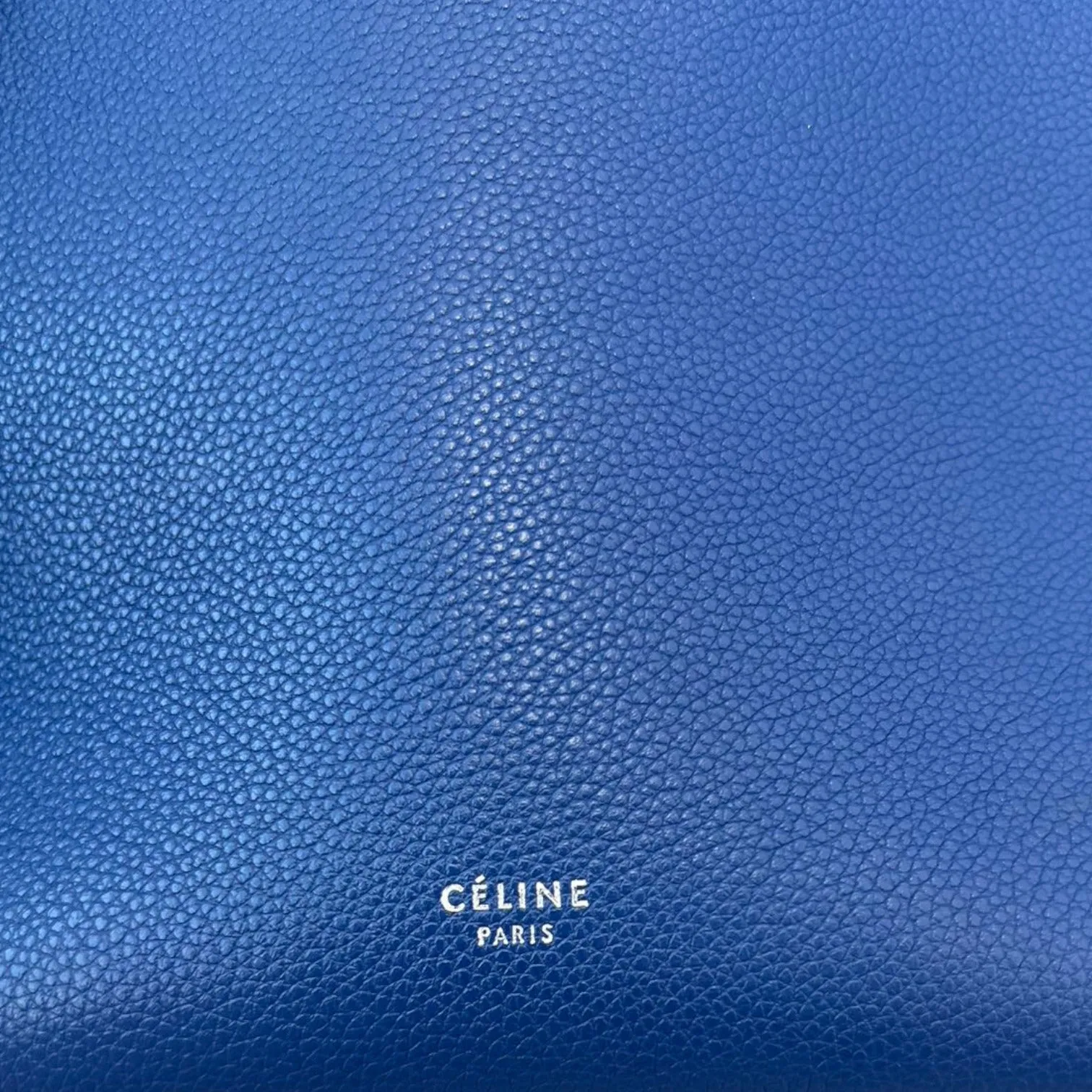 Sangle Bucket Small Soft Grained Calfskin Blue SHW