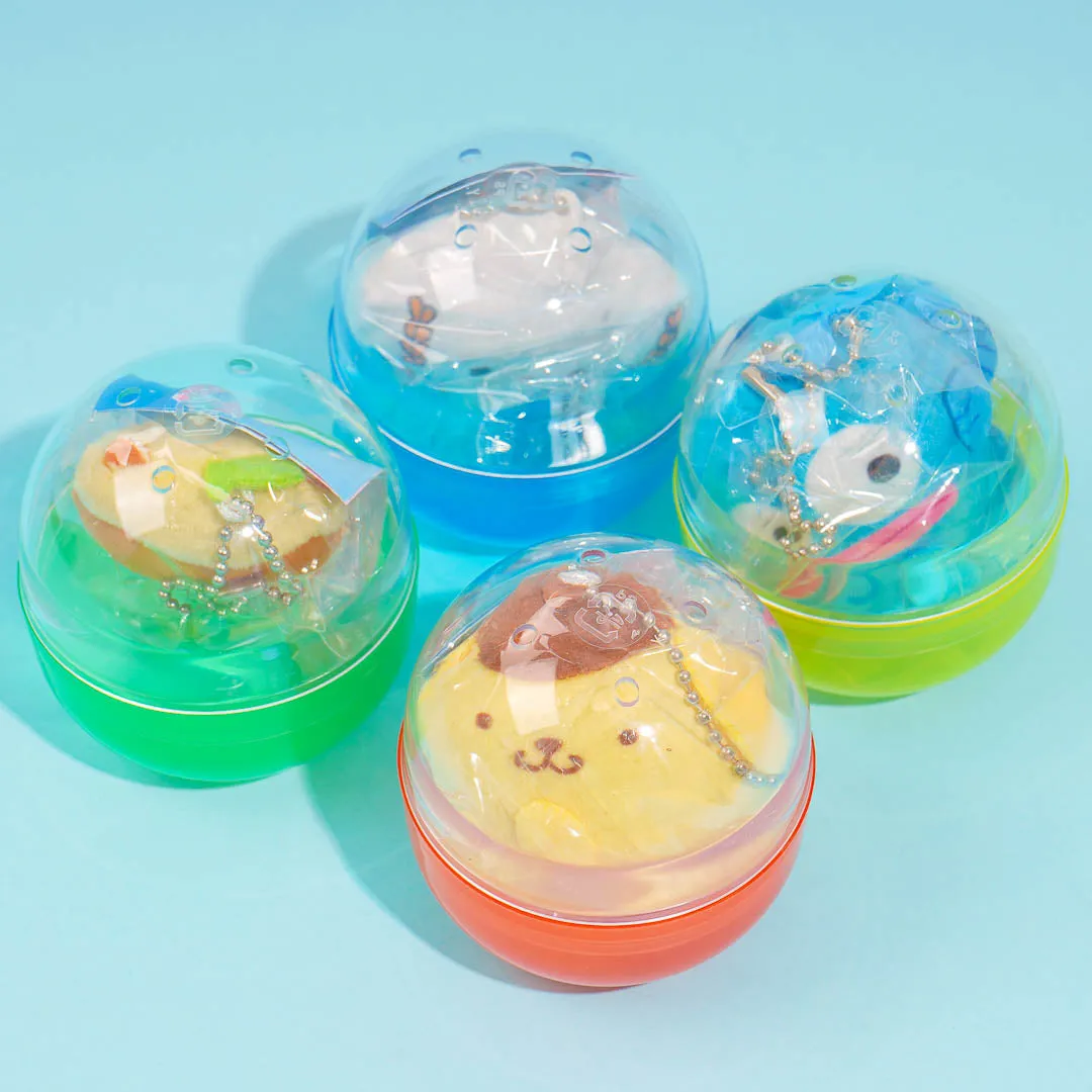 Sanrio Characters Fluffy Plush Ball Chain Gachapon