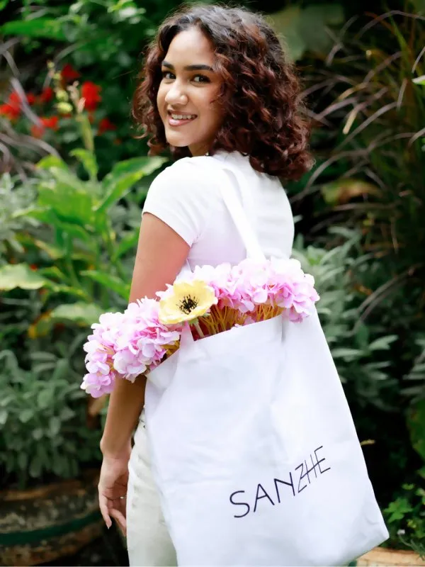 Sanzhe Signature Tote Bag - White