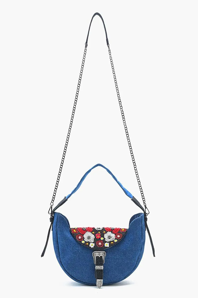 Scarlet Romance Denim Shoulder Bag
