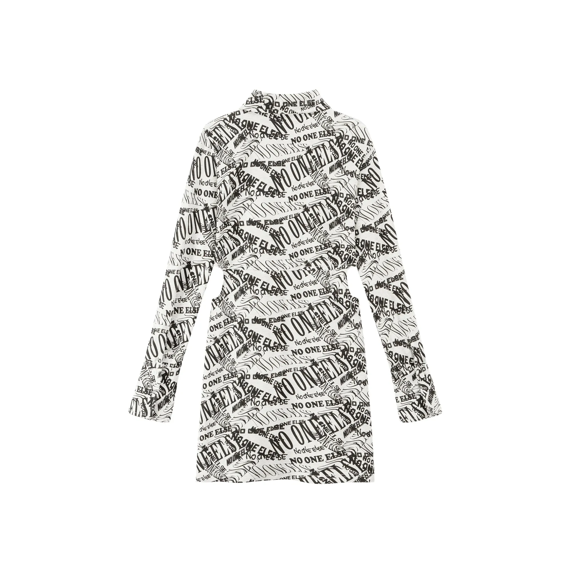 Scribbling Cutout Mini Shirt Dress