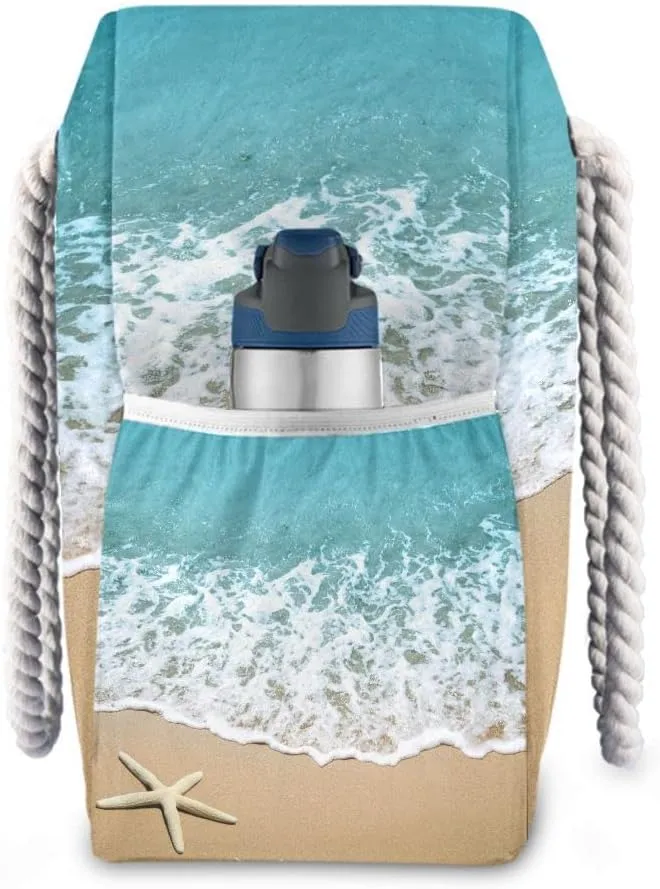 senya Beach Tote Bags for Women, Starfish Beach Large Beach Shoulder Bag Pool Bags Purse