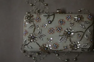 Sequin - Pearl Clutch - Gold