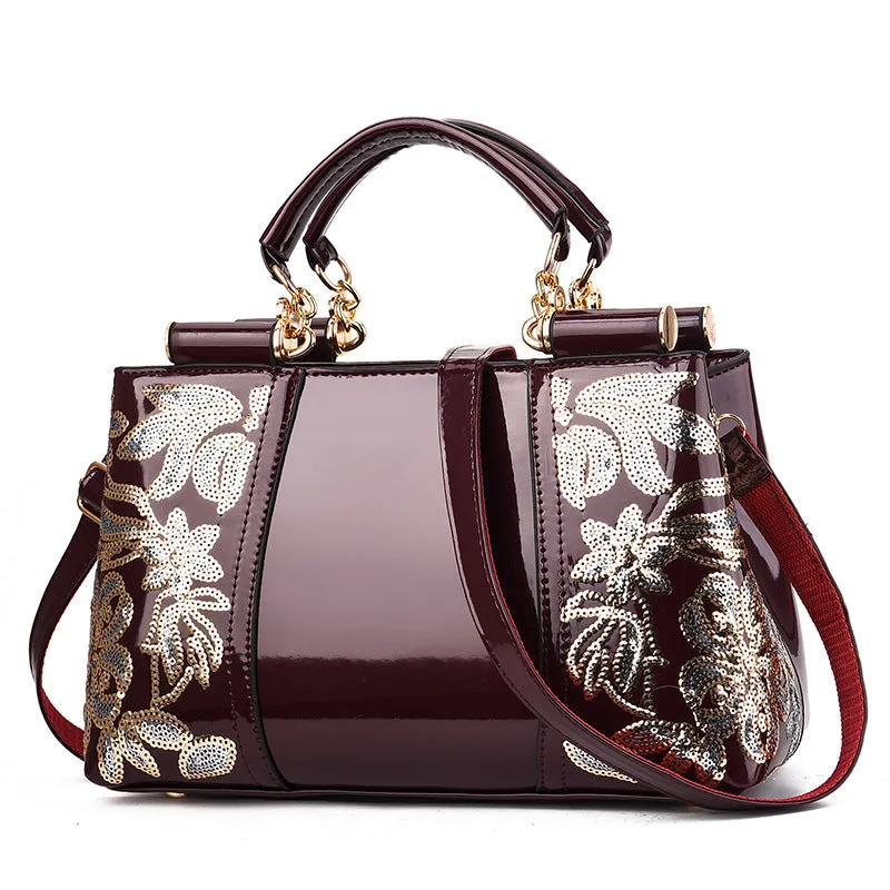 Sequins Leather Handbag - GlamzLife