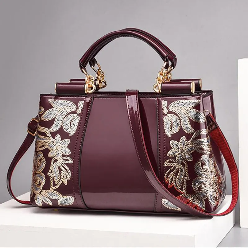 Sequins Leather Handbag - GlamzLife