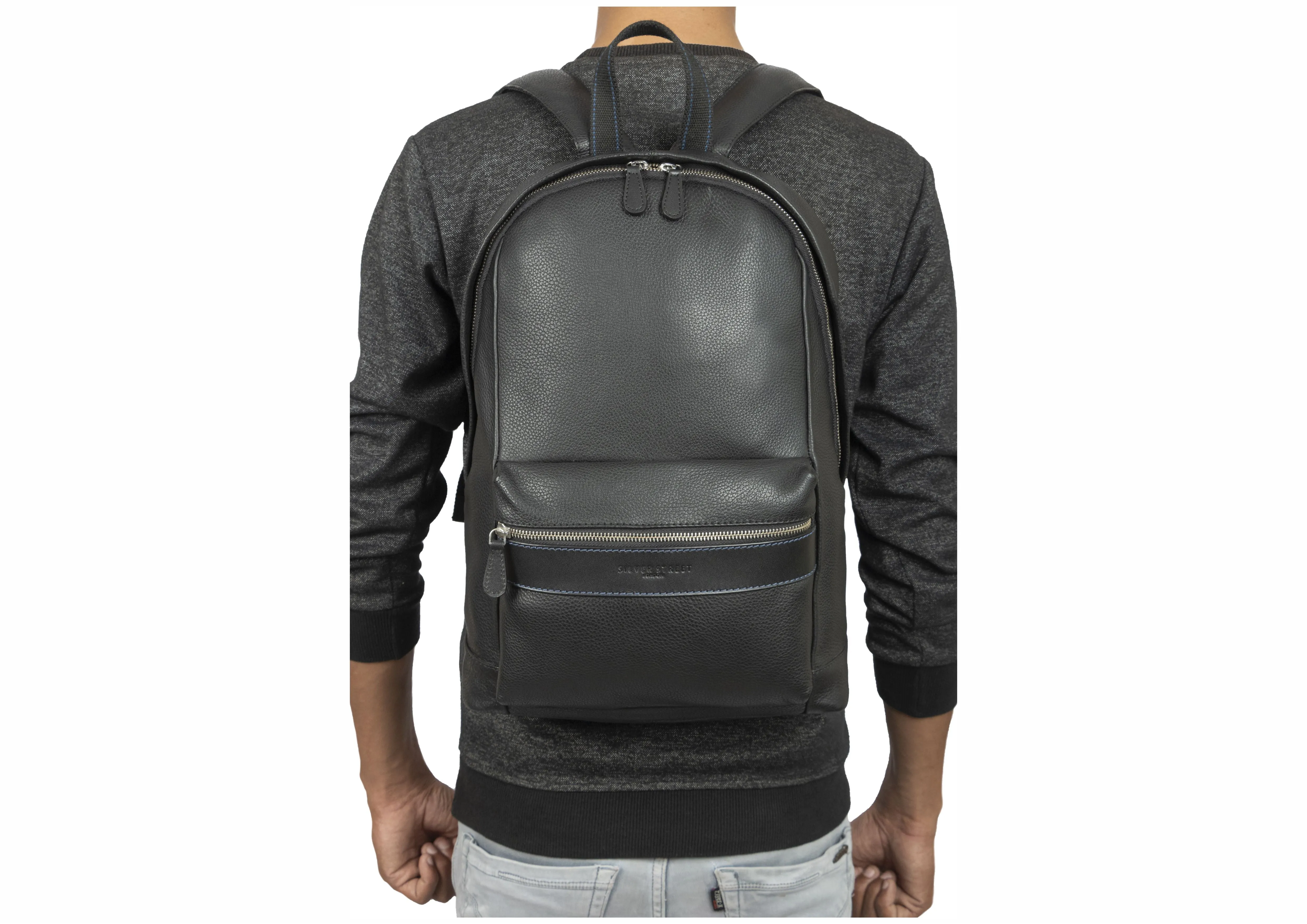 Sergio Leather Backpack - Black