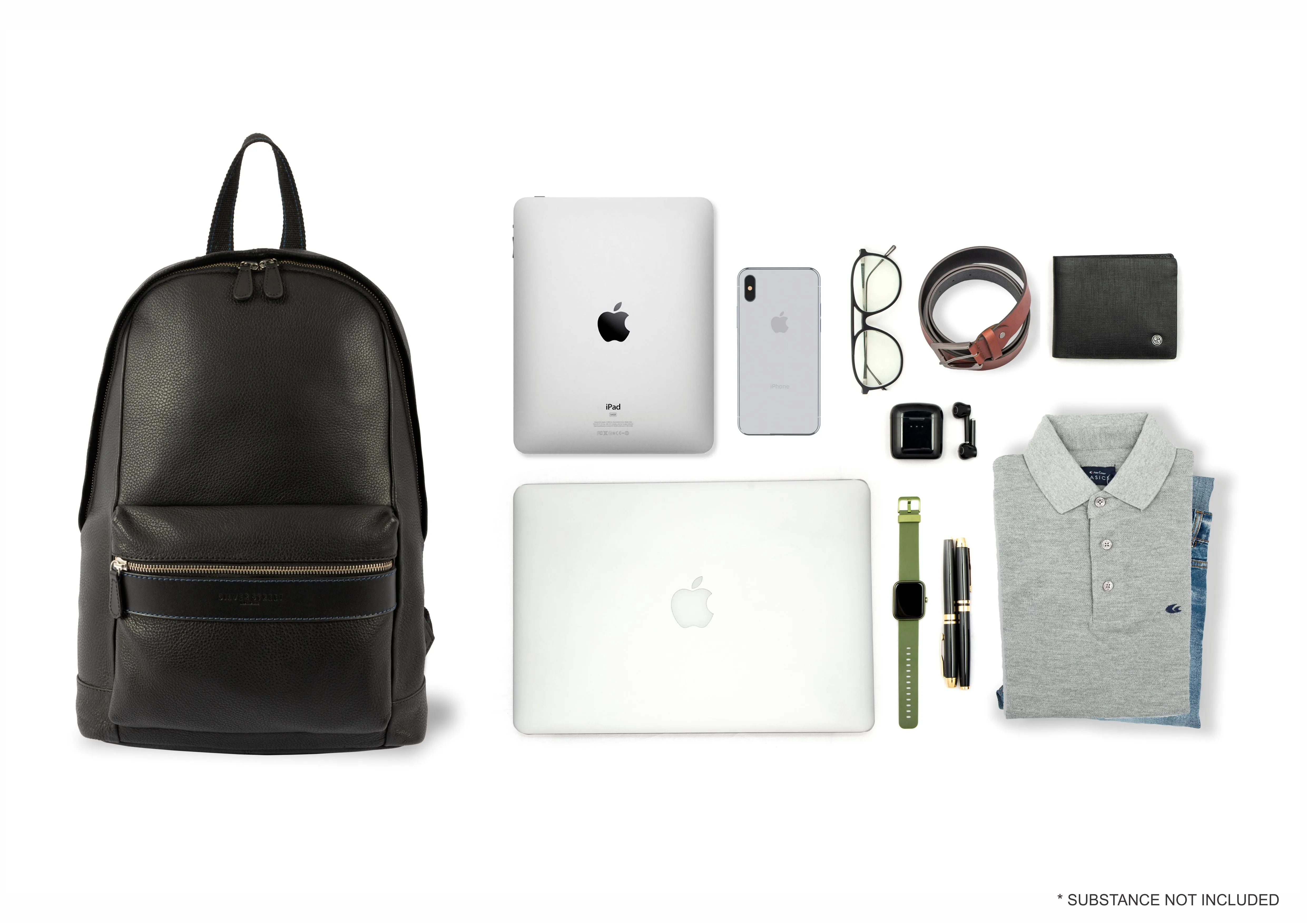 Sergio Leather Backpack - Black