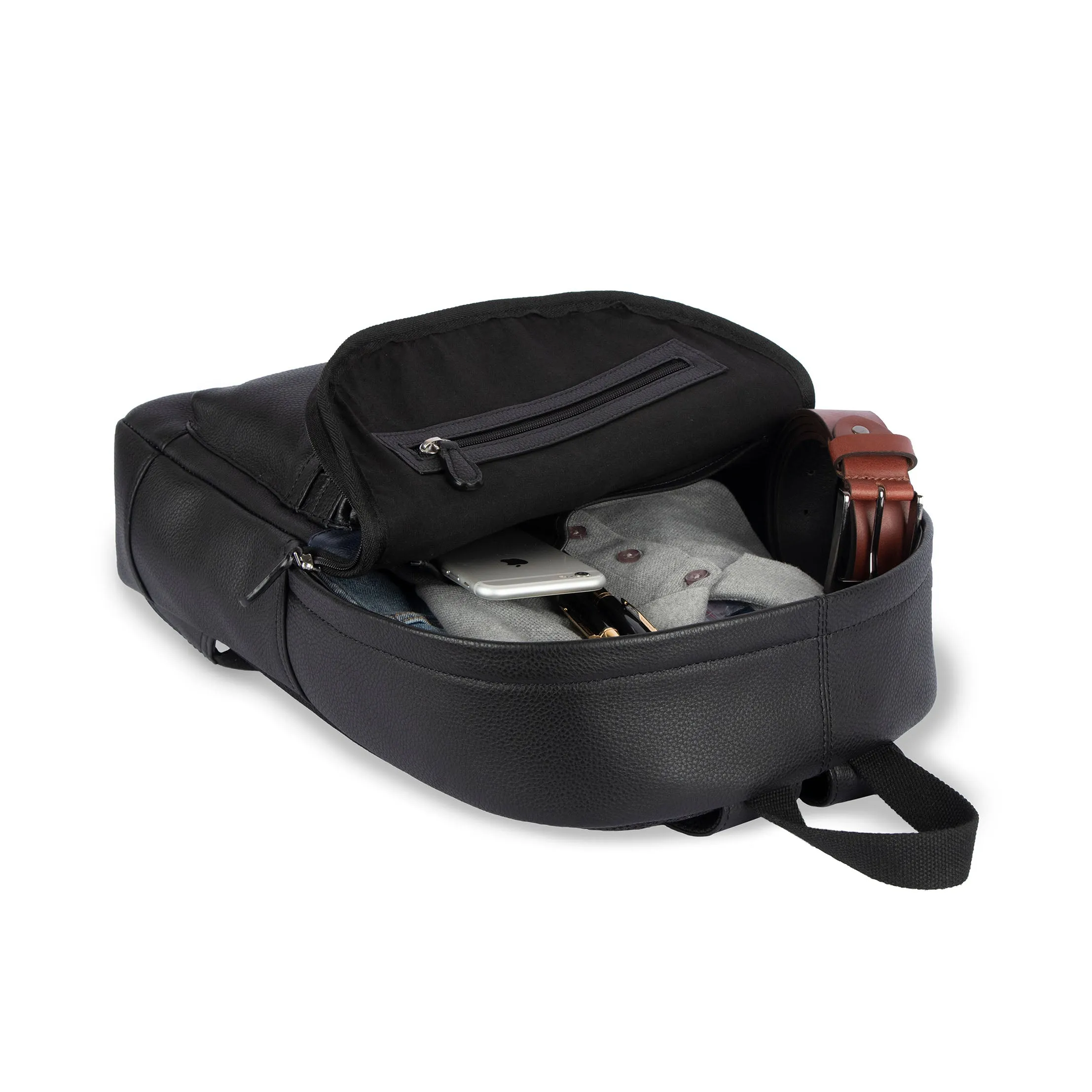 Sergio Leather Backpack - Black