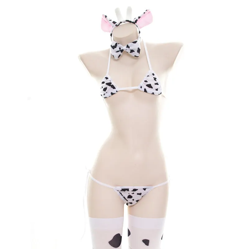 Sexy Kawaii Cow Girl Costume Lingerie Set