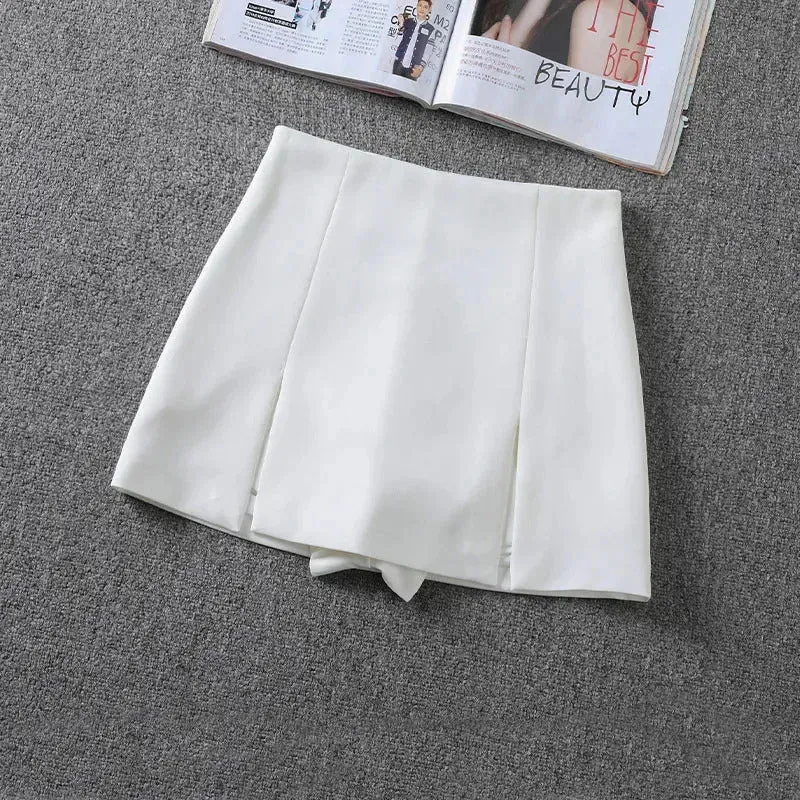 Sexy Split Mini Skirt Women Korean High Waist Streetwear Casual Black Short Skirts Fashion Office Lady All-Match A Line Skirts