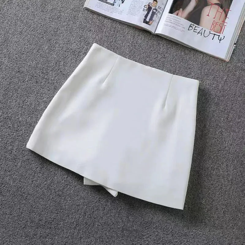 Sexy Split Mini Skirt Women Korean High Waist Streetwear Casual Black Short Skirts Fashion Office Lady All-Match A Line Skirts