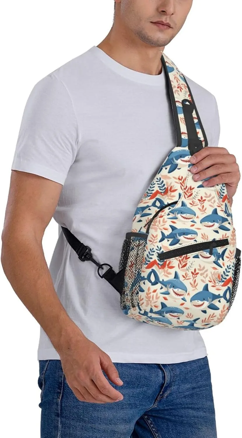 Sharks Backpack Travel Hiking Daypack Chest Bags Crossbody Shoulder Bag