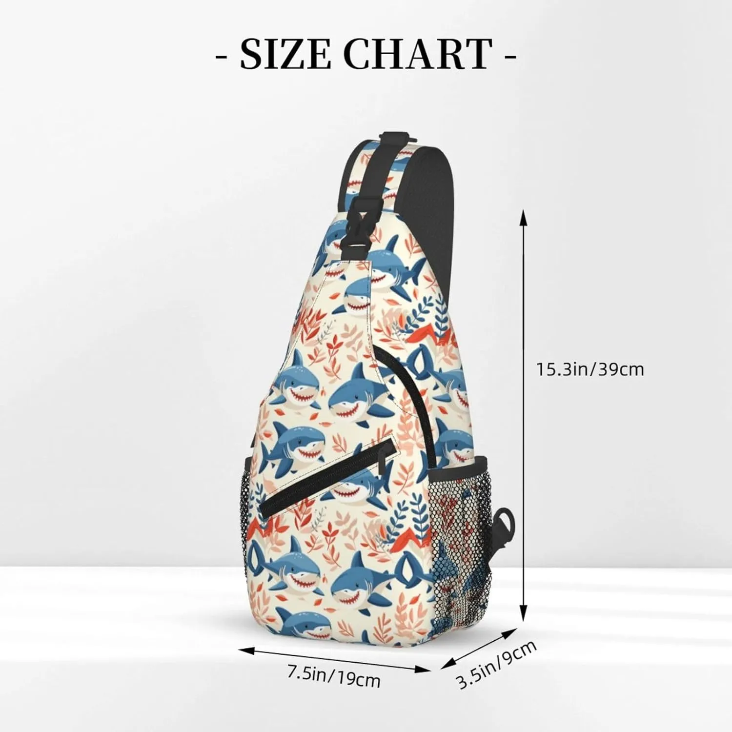 Sharks Backpack Travel Hiking Daypack Chest Bags Crossbody Shoulder Bag
