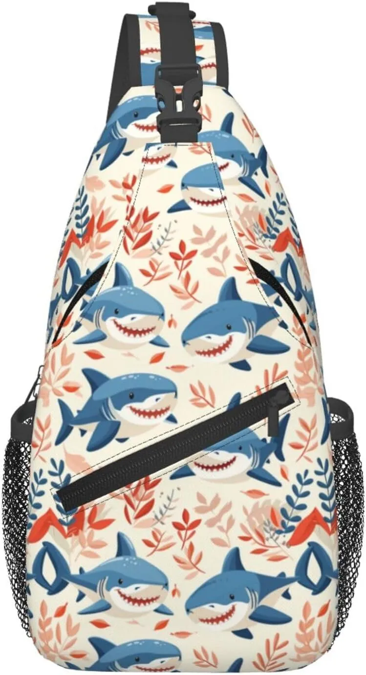 Sharks Backpack Travel Hiking Daypack Chest Bags Crossbody Shoulder Bag