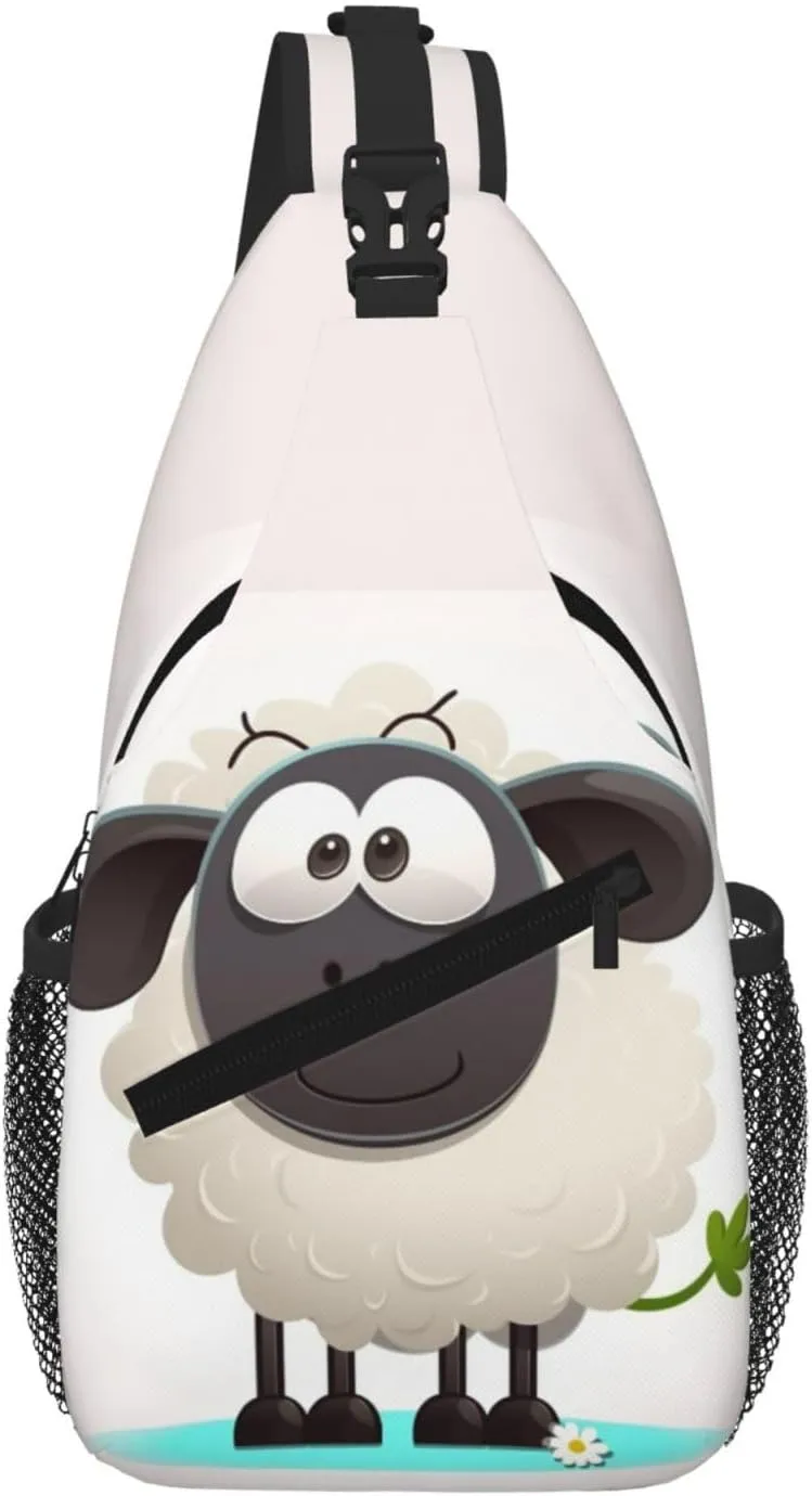 Sheep Sling Bag For Women Men Travel Hiking Backpack Crossbody Shoulder Chest Bags Casual Daypack