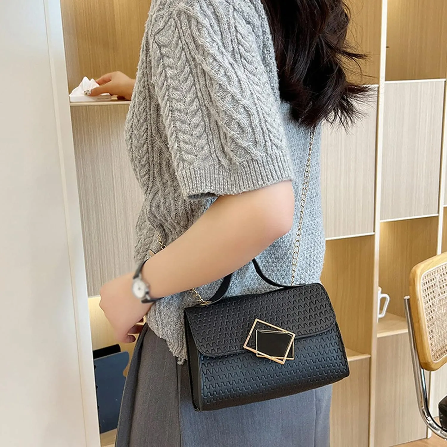 Shoulder Bag Fashion Printed Handbag Crossbody Small Square Crossbody Bag for Women Medium Pocket Shoulder