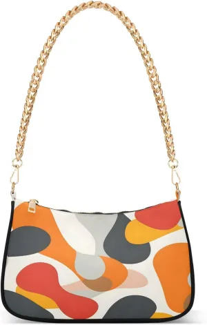 Shoulder Bags for Women Minimalist Trendy Abstract Pattern Hobo Tote Handbag Small Clutch Purse with Zipper Closure