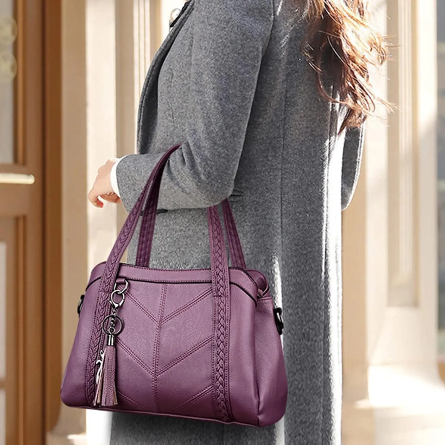 Shoulder Handbags Ladies Bag Handbag Soft Leather Large Capacity Messenger Bag Women Fashion Ladies Luxury Purses