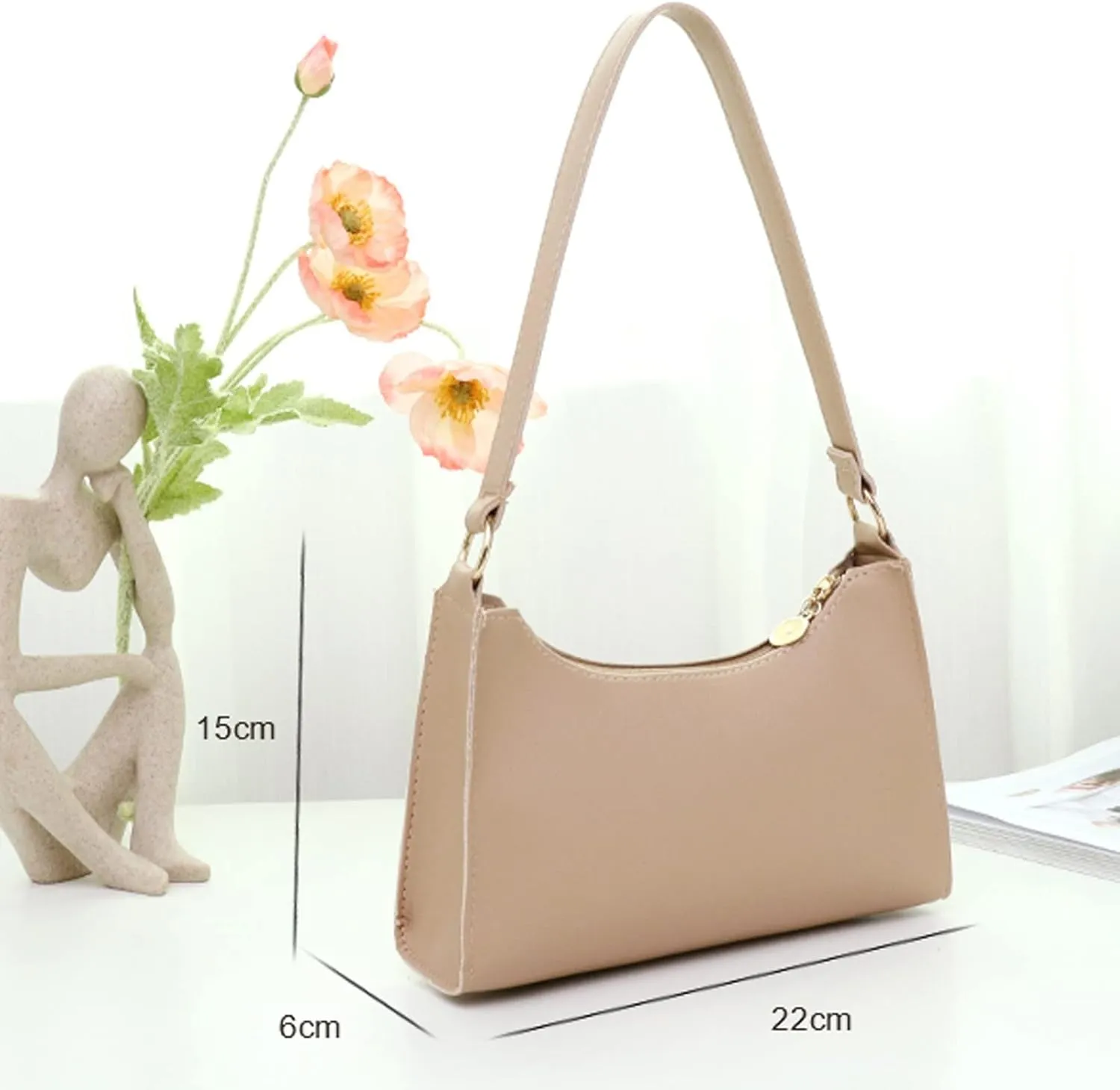 Shoulder Purse Handbag for Women Fashion Women Artificial Leather Solid Color Underarm Bag Phone Bag Shoulder