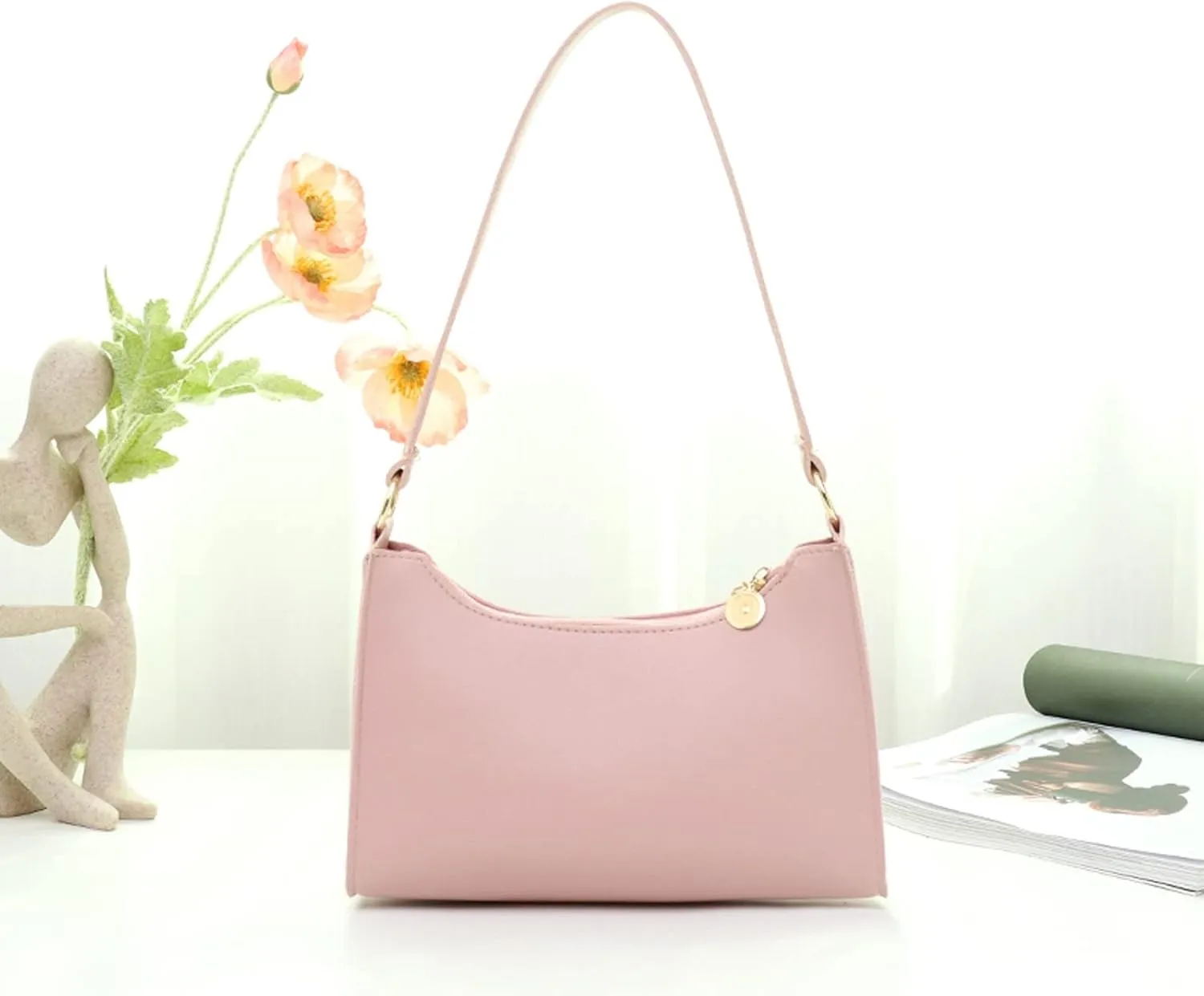 Shoulder Purse Handbag for Women Fashion Women Artificial Leather Solid Color Underarm Bag Phone Bag Shoulder
