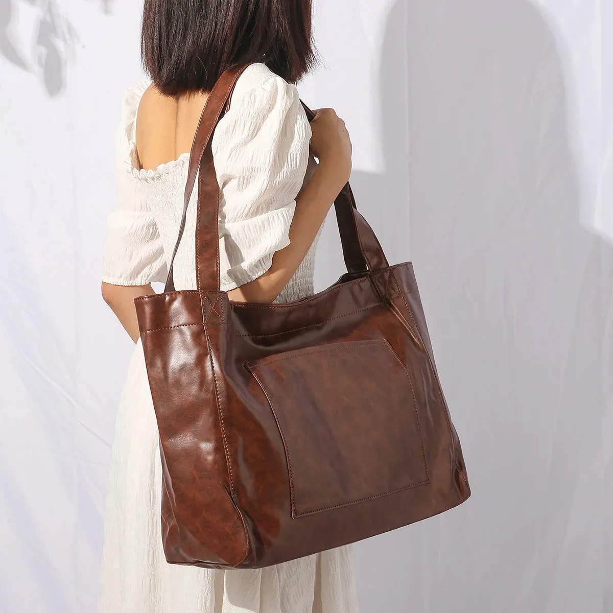 SIENNA | Vegan Leather Oversized Tote Bag
