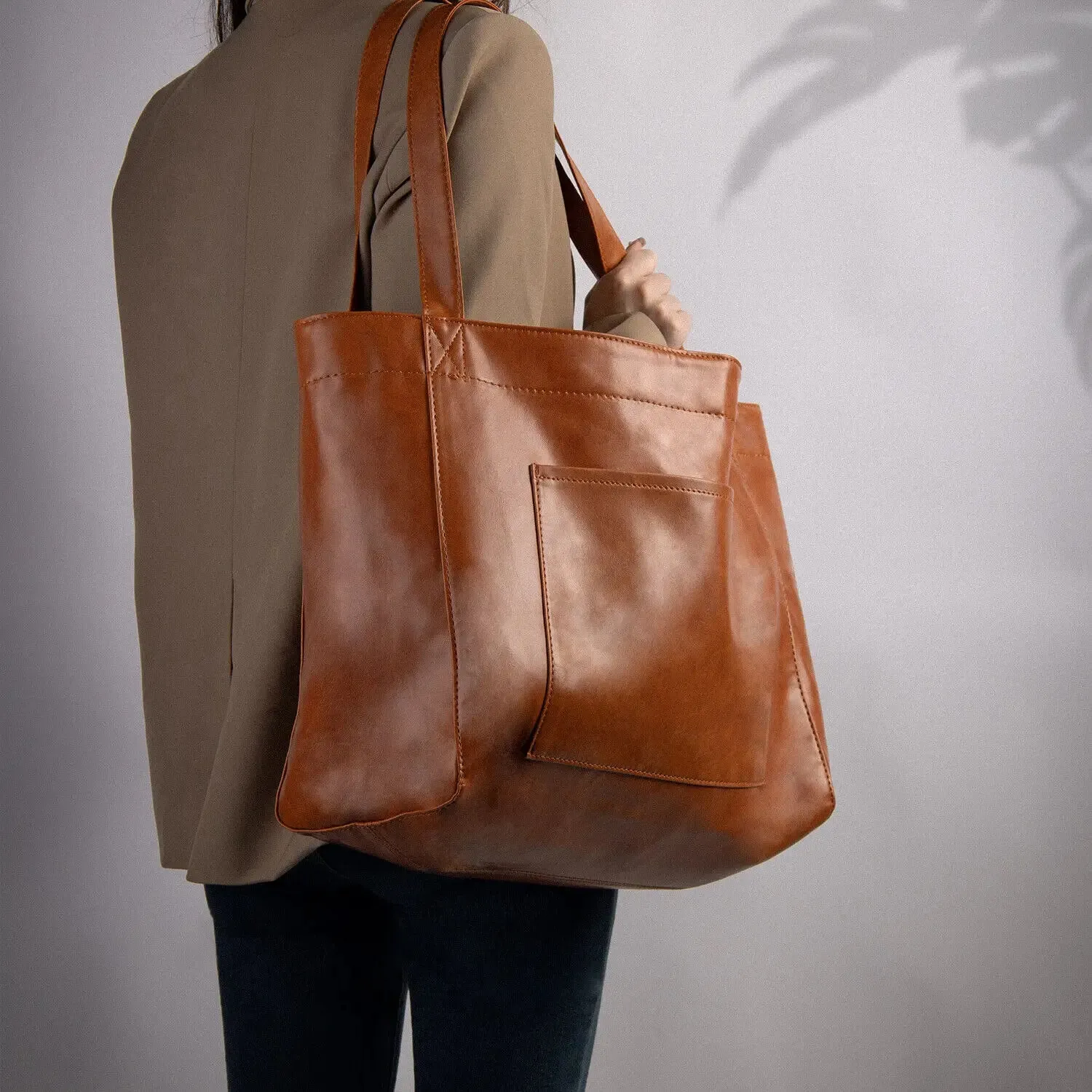 SIENNA | Vegan Leather Oversized Tote Bag