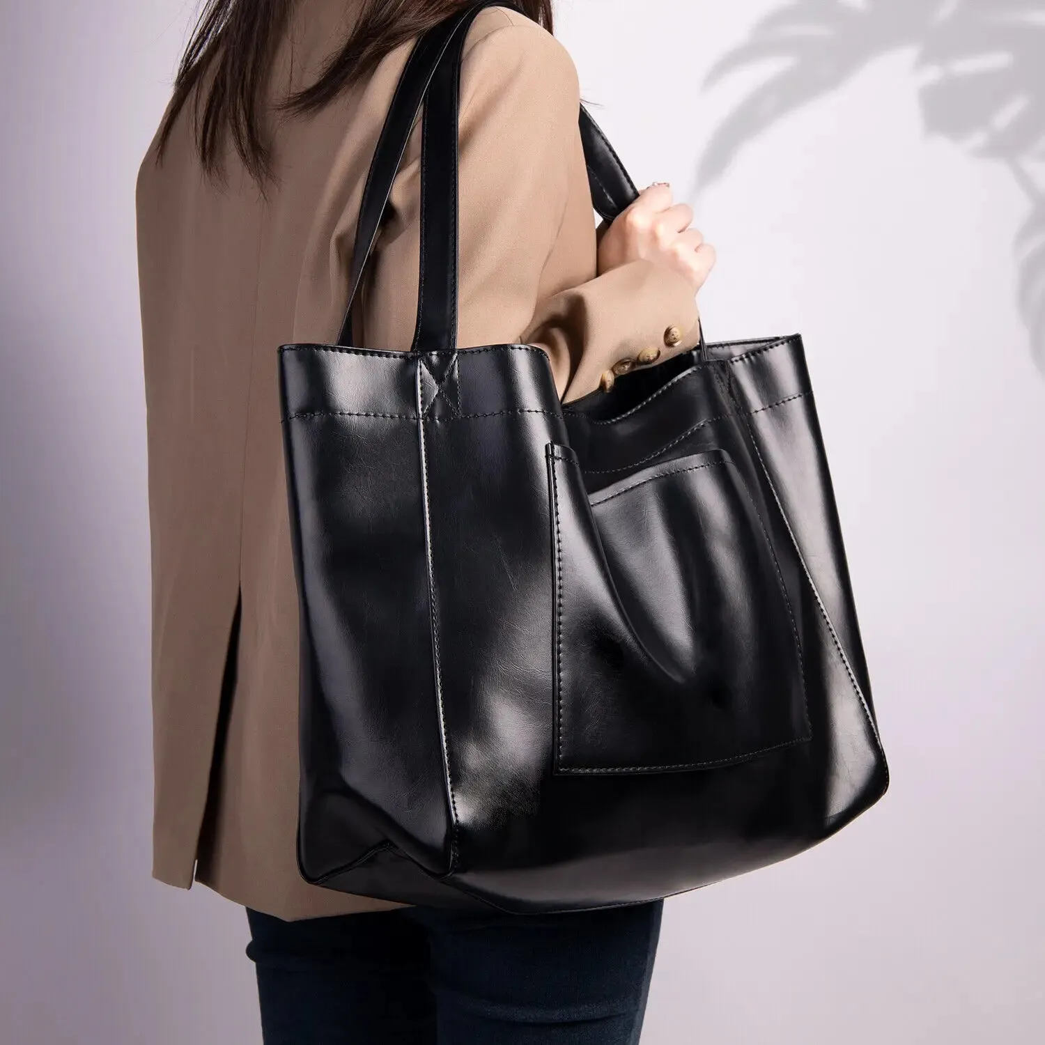 SIENNA | Vegan Leather Oversized Tote Bag