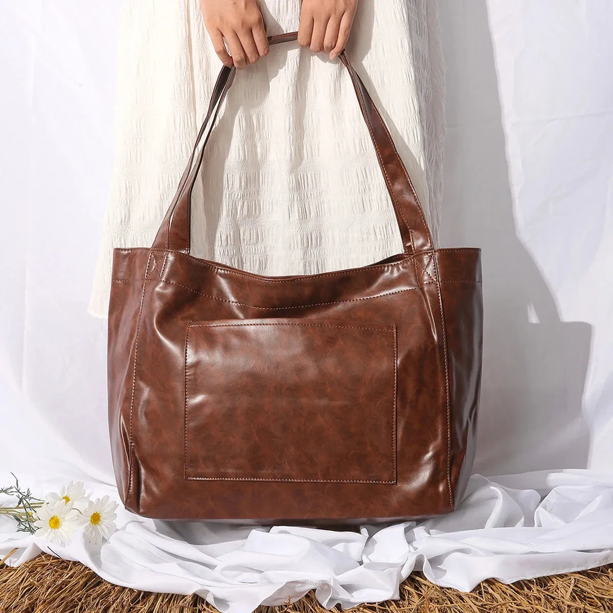 SIENNA | Vegan Leather Oversized Tote Bag