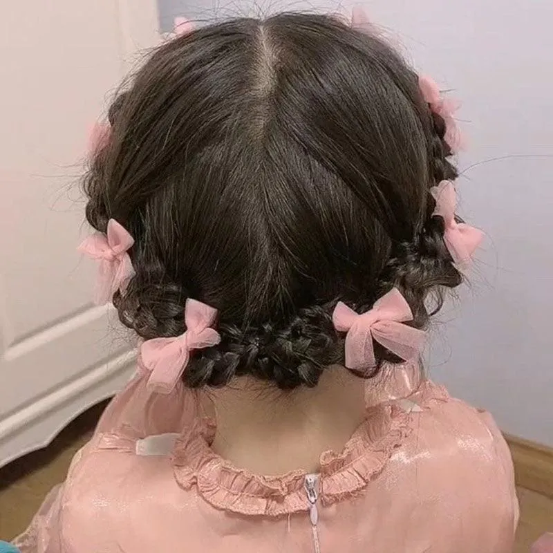 Simple and cute Korean-style hair clip 10pcs with small bow-duckbill clip style design beauty salon cute shape