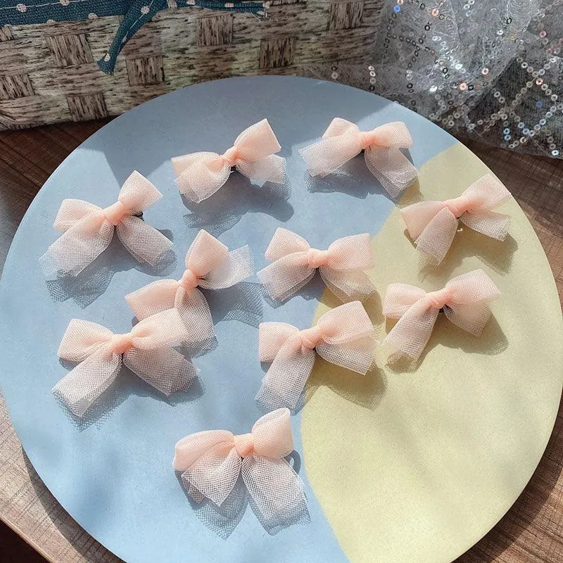 Simple and cute Korean-style hair clip 10pcs with small bow-duckbill clip style design beauty salon cute shape