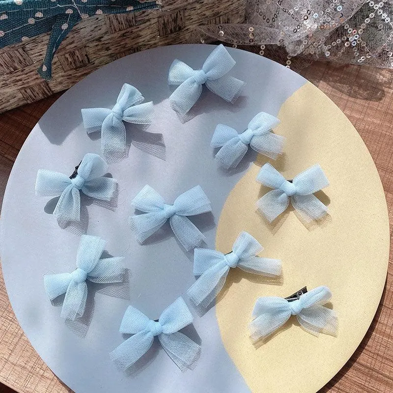 Simple and cute Korean-style hair clip 10pcs with small bow-duckbill clip style design beauty salon cute shape