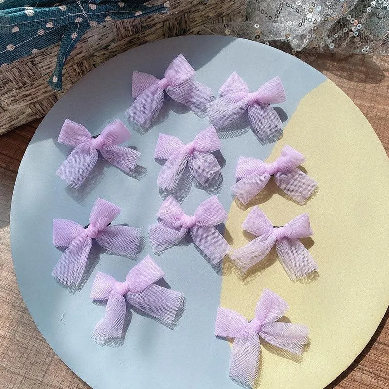 Simple and cute Korean-style hair clip 10pcs with small bow-duckbill clip style design beauty salon cute shape