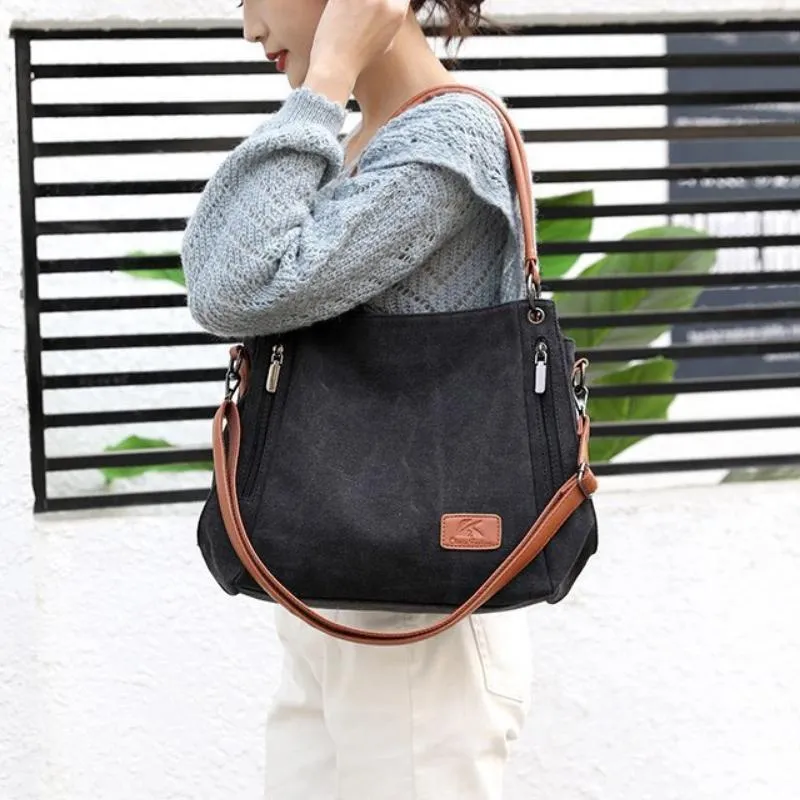 Simple Casual Canvas Crossbody Shoulder Bag