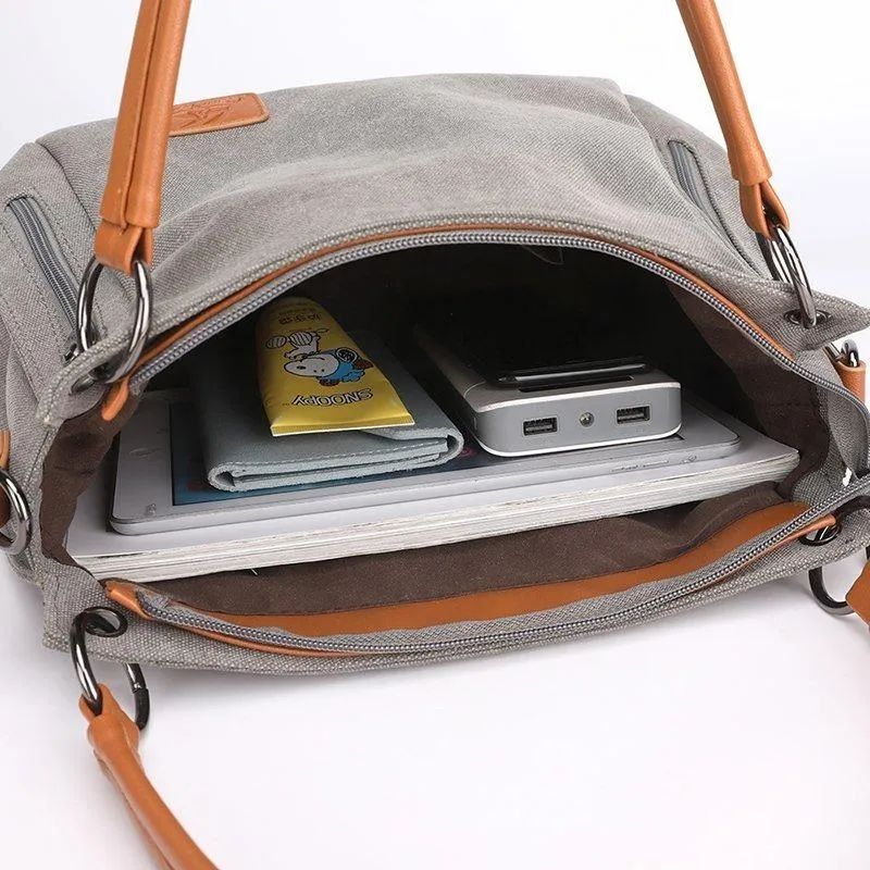Simple Casual Canvas Crossbody Shoulder Bag