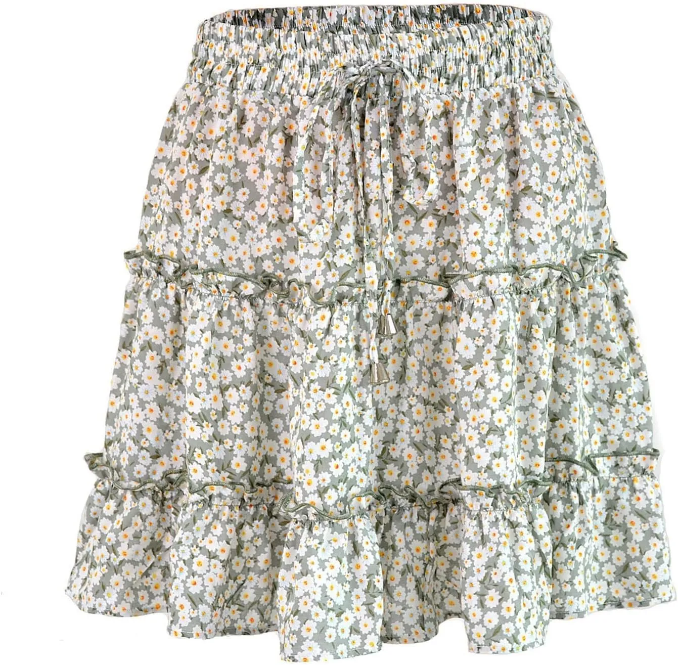 Skorts for Women Dressy Casual Floral Boho Cute Summer A Line Mini Skirts Y2K High Waisted Ruffle Pirouette Skort