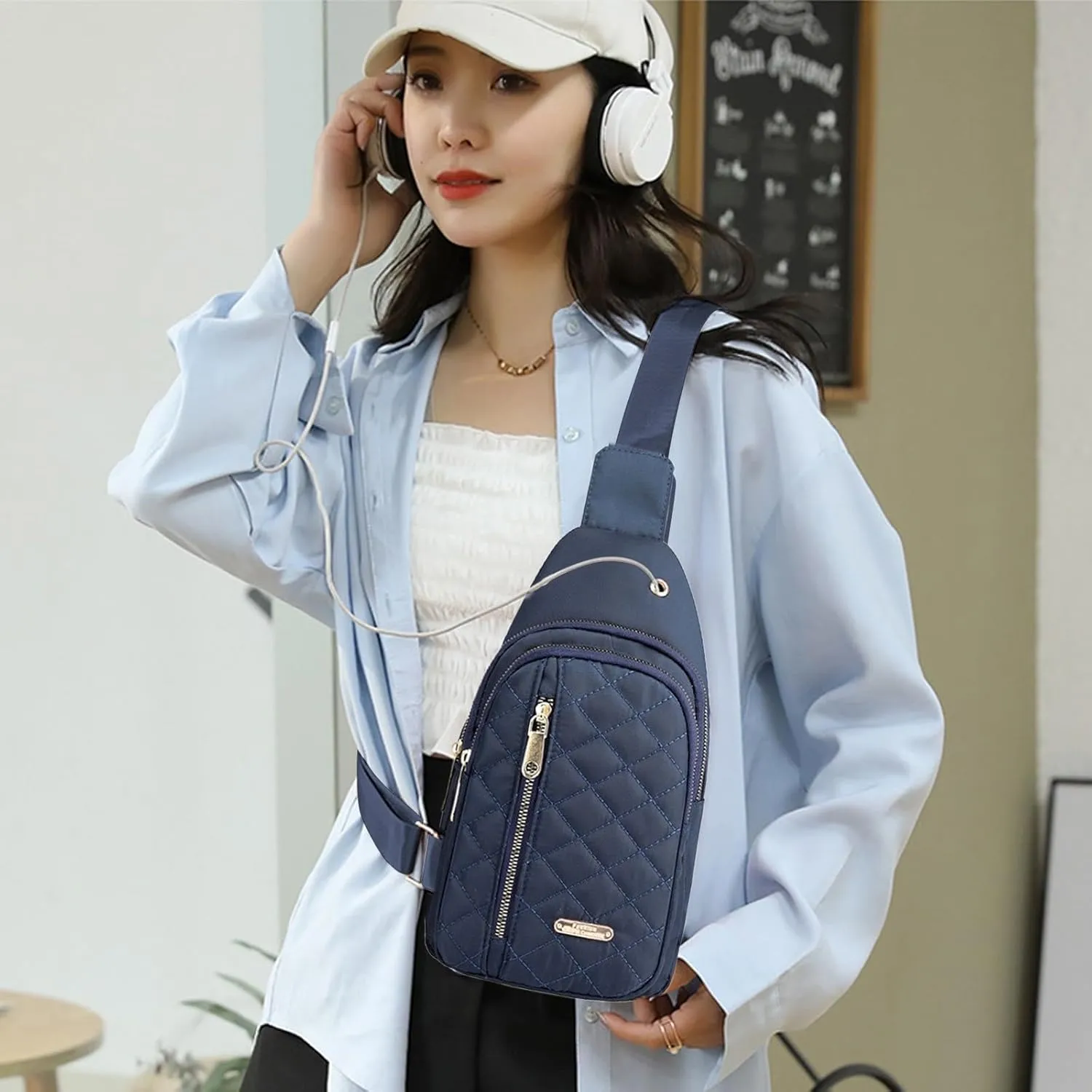 Sling Bag Bakpack Shoulder Bag Crossbody Chest Bags for Women Men Adjustable Shoulder Strap Hiking Daypack for Travel Sport