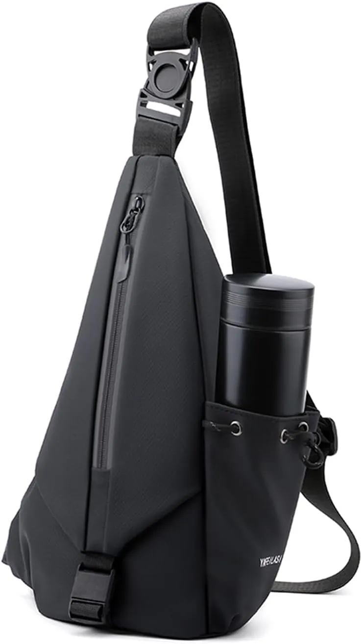 Sling Bag Small Backpack Waterproof Cross Body Chest Bags Daypack with Water Bottle Holder for Travel Hiking