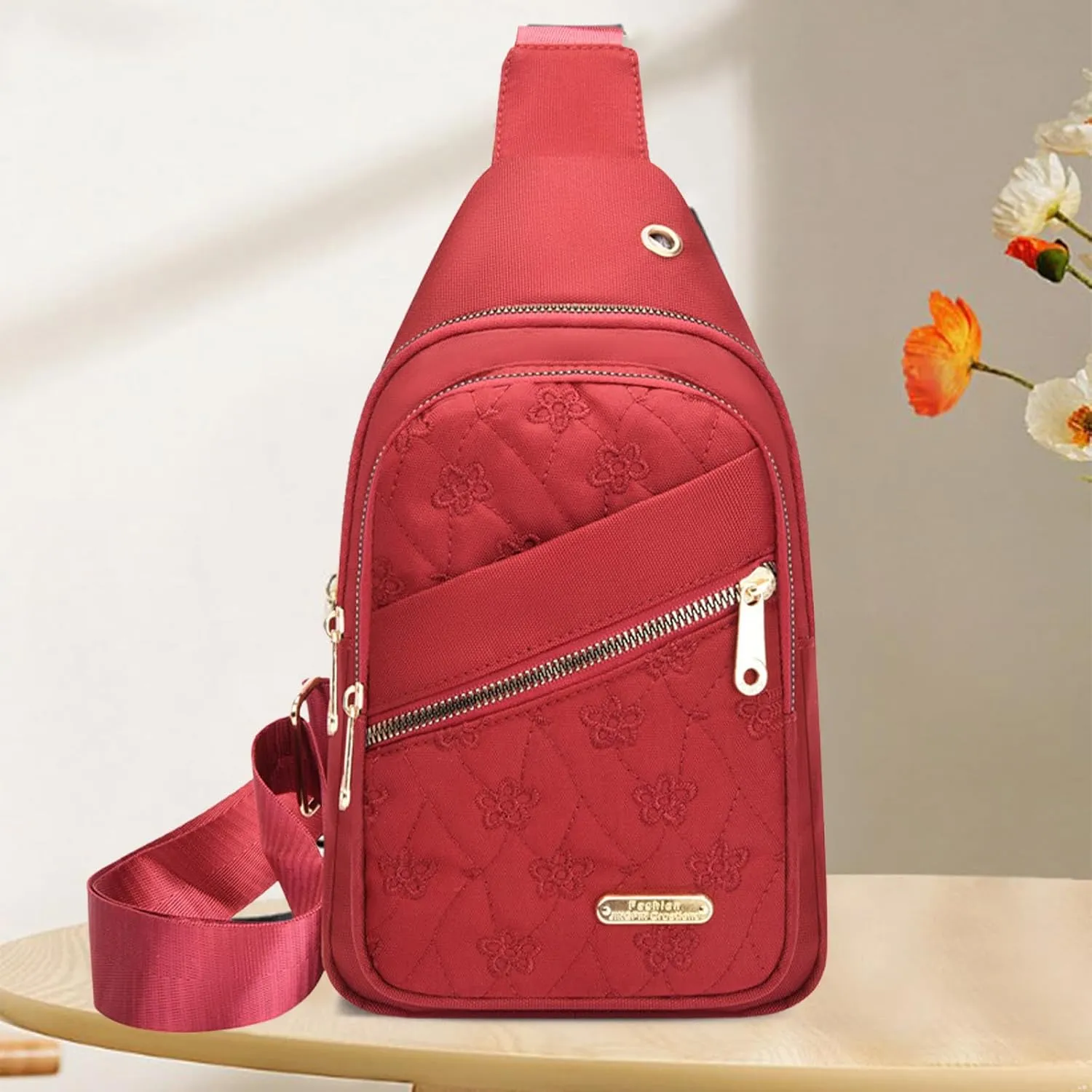 Small Backpack for Women With Earphone Hole, Lightweight Multifunction Sling Bag Chest Bags For Hiking Camping Outdoor