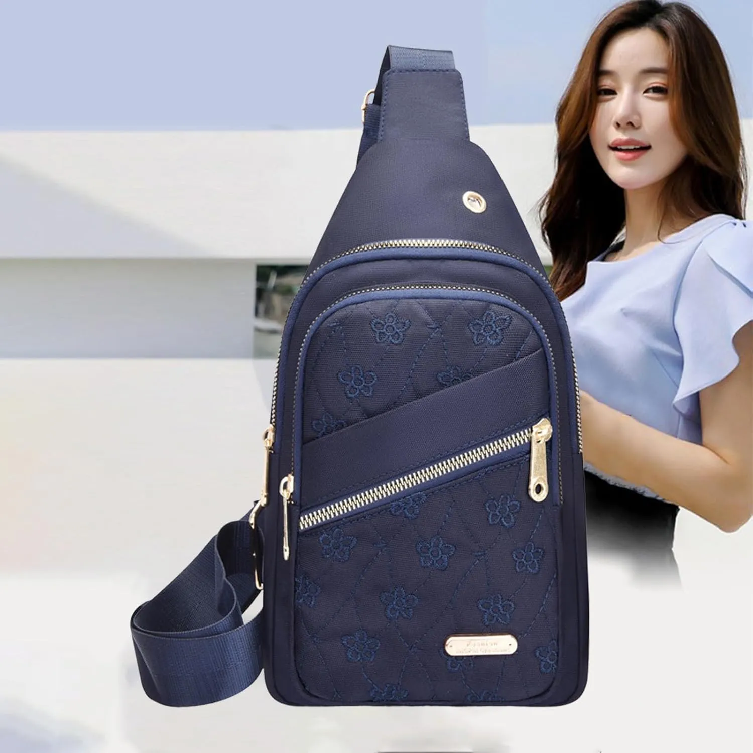 Small Backpack for Women With Earphone Hole, Lightweight Multifunction Sling Bag Chest Bags For Hiking Camping Outdoor