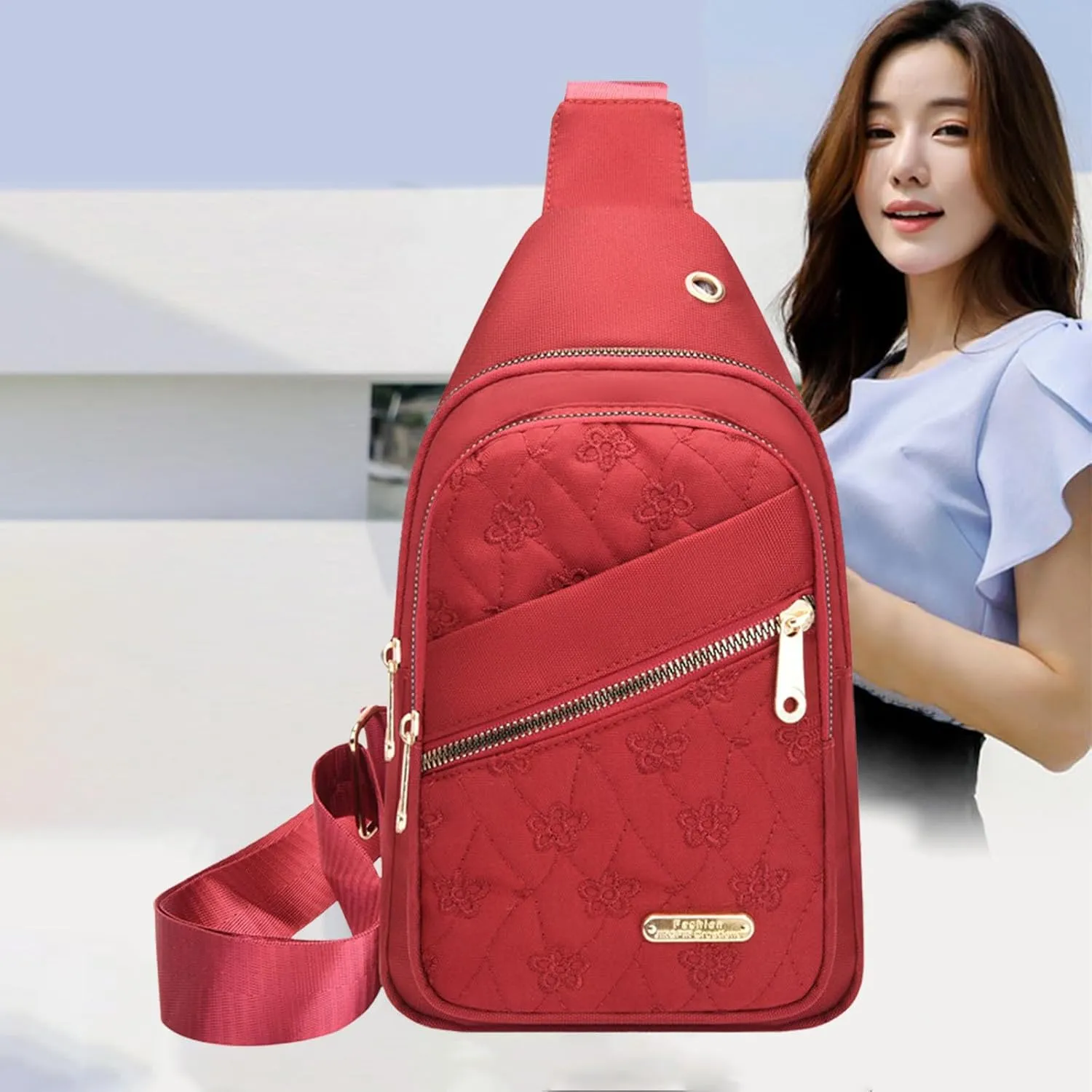 Small Backpack for Women With Earphone Hole, Lightweight Multifunction Sling Bag Chest Bags For Hiking Camping Outdoor