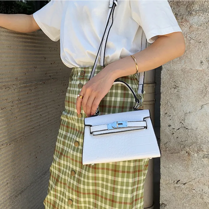 Small Bag Women''s New Chaohua-Korean Style Stone Single Shoulder Slant Bag Fashion Hand-held Platinum Bag